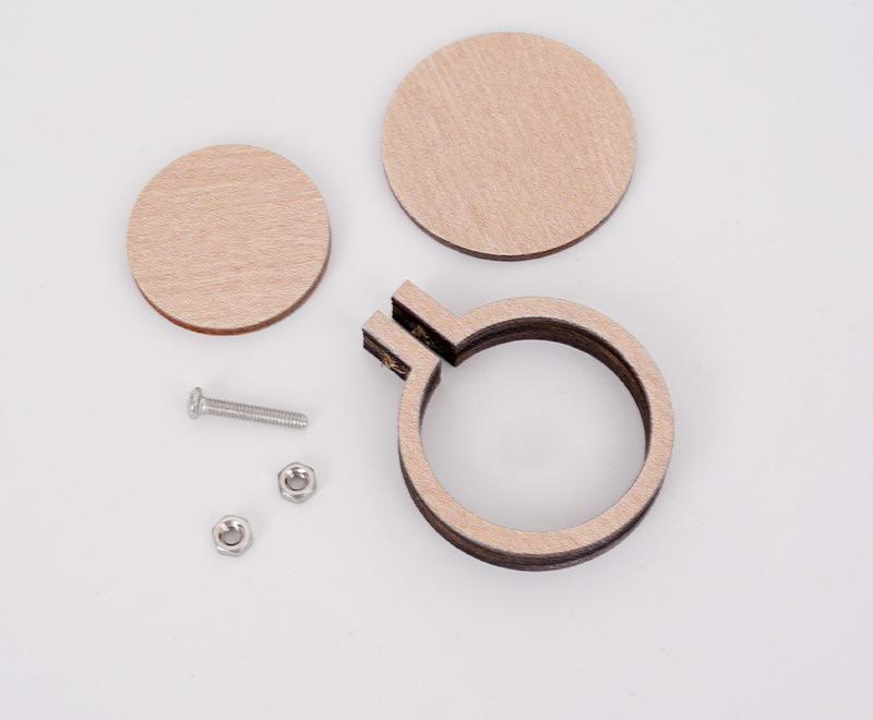 Embroidery Mini Wooden Hoops | Round Cross-stitch Hoops | Diy Sewing Frame - Round (5.6*5cm) - Light Color - 10pcs - image 1