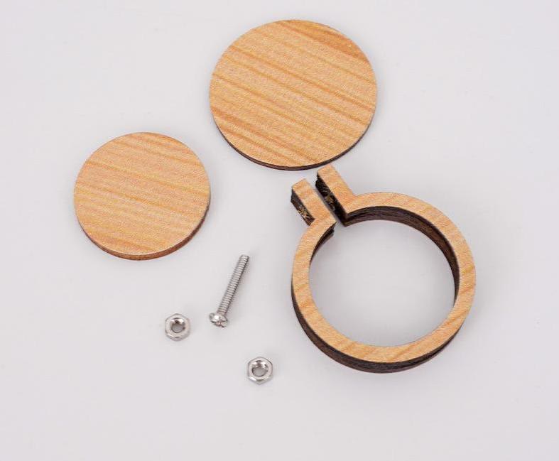 Embroidery Mini Wooden Hoops | Round Cross-stitch Hoops | Diy Sewing Frame - Round (5.6*5cm) - Original Wood Color - 10pcs - image 3