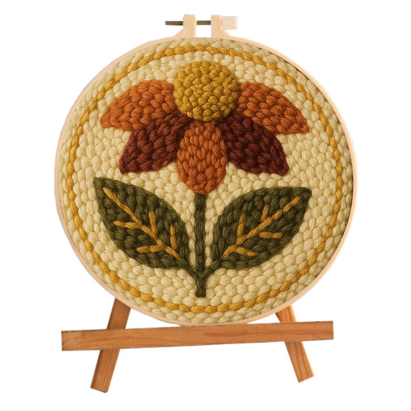  Fall Daisy Punch Needle Kit - Handmade Wall Hanging | Home Design Gifts - image 1