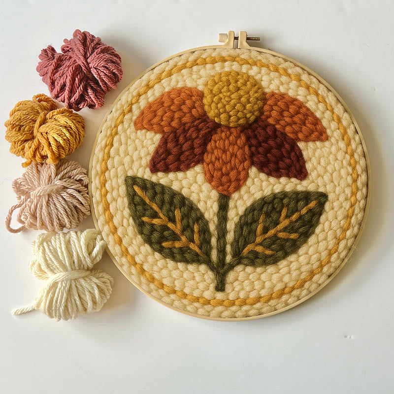  Fall Daisy Punch Needle Kit - Handmade Wall Hanging | Home Design Gifts - image 9