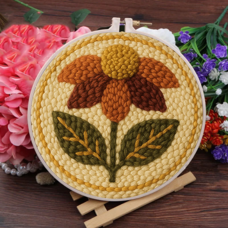  Fall Daisy Punch Needle Kit - Handmade Wall Hanging | Home Design Gifts - image 5