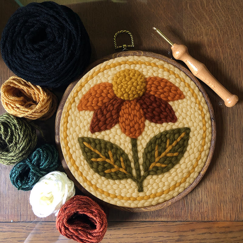  Fall Daisy Punch Needle Kit - Handmade Wall Hanging | Home Design Gifts - image 6