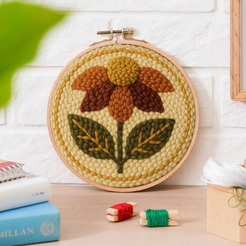  Fall Daisy Punch Needle Kit - Handmade Wall Hanging | Home Design Gifts - image 8