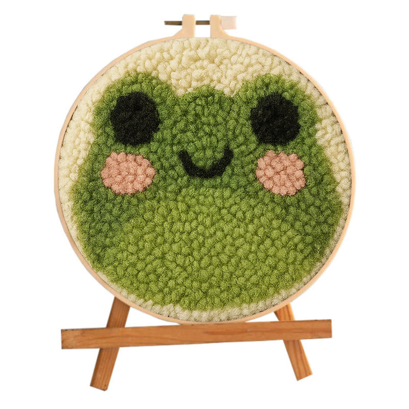  Cute Frog Punch Needle Kit -  Easy Animal Handicraft | Needle Art Work - image 1