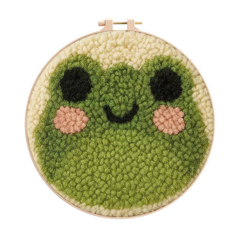  Cute Frog Punch Needle Kit -  Easy Animal Handicraft | Needle Art Work - Cute Frog Punch Needle Kit - image 0