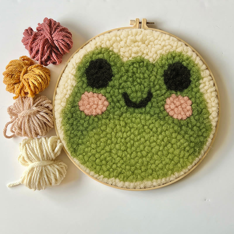  Cute Frog Punch Needle Kit -  Easy Animal Handicraft | Needle Art Work - image 4