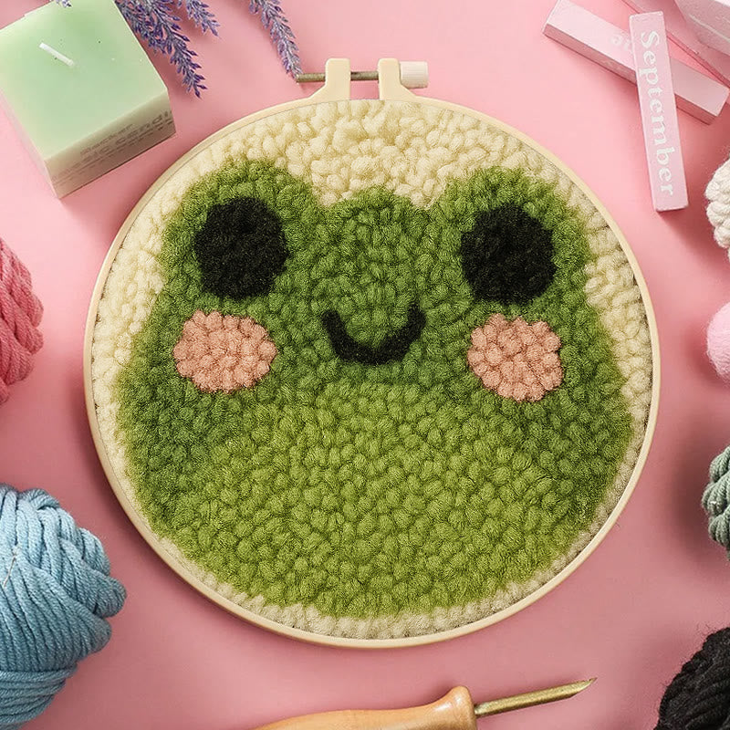  Cute Frog Punch Needle Kit -  Easy Animal Handicraft | Needle Art Work - image 6