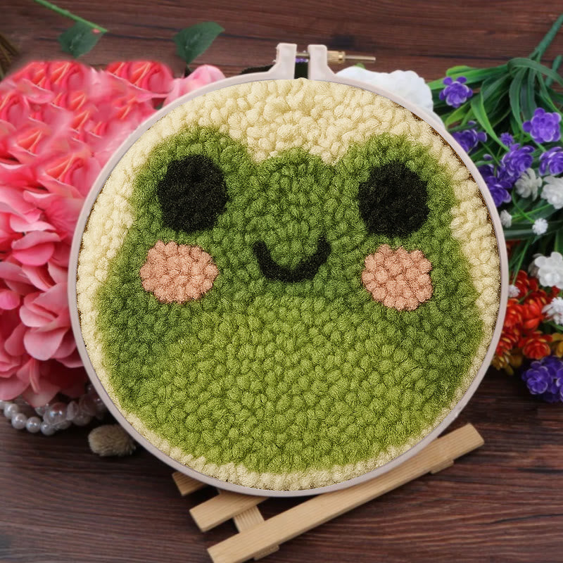  Cute Frog Punch Needle Kit -  Easy Animal Handicraft | Needle Art Work - image 7
