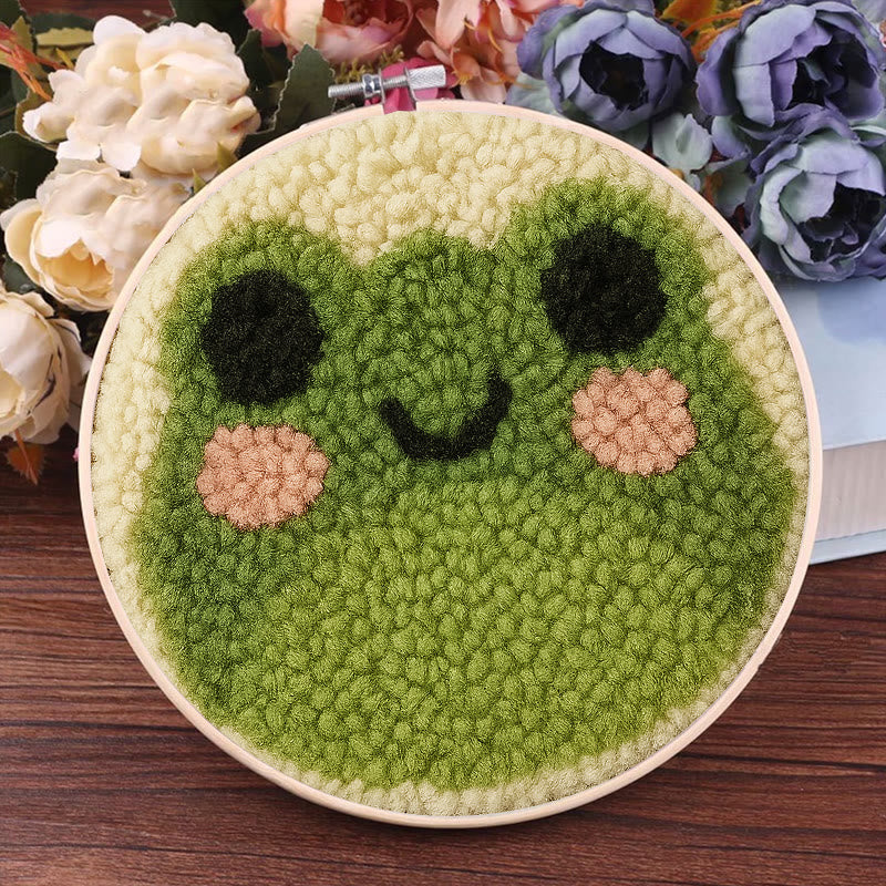  Cute Frog Punch Needle Kit -  Easy Animal Handicraft | Needle Art Work - image 9