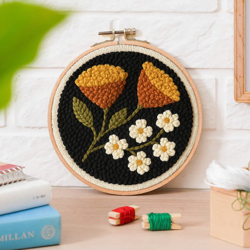 Autumn Flowers Punch Needle Kit - Diy Needle Craft | Nice Room Decor - image 3