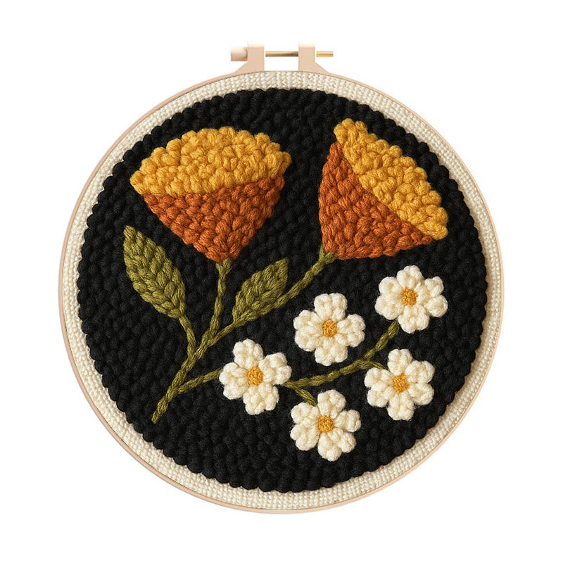 Autumn Flowers Punch Needle Kit - Diy Needle Craft | Nice Room Decor - Autumn Flowers Punch Needle Kit - image 0