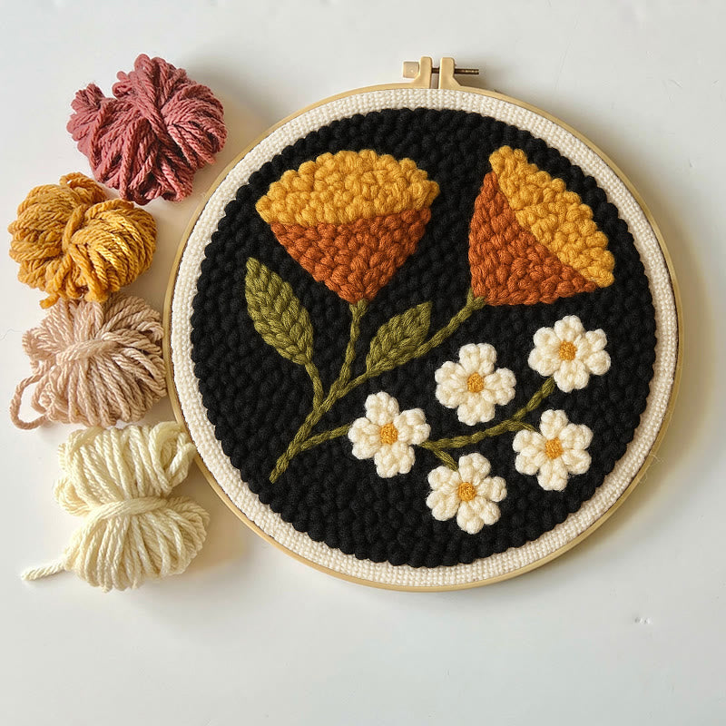 Autumn Flowers Punch Needle Kit - Diy Needle Craft | Nice Room Decor - image 4