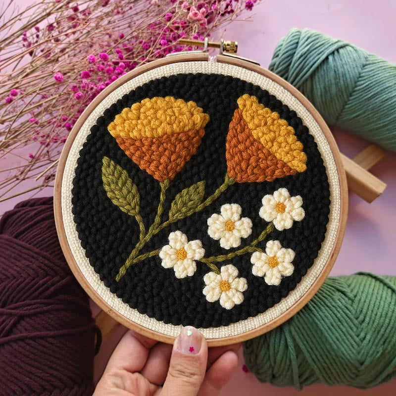 Autumn Flowers Punch Needle Kit - Diy Needle Craft | Nice Room Decor - image 5