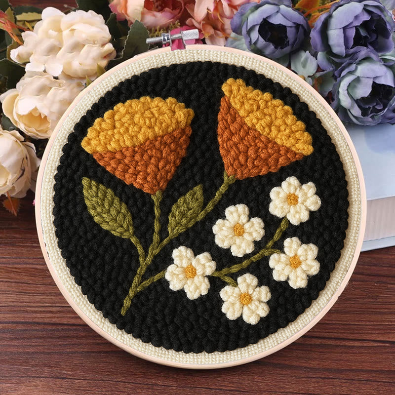 Autumn Flowers Punch Needle Kit - Diy Needle Craft | Nice Room Decor - image 9