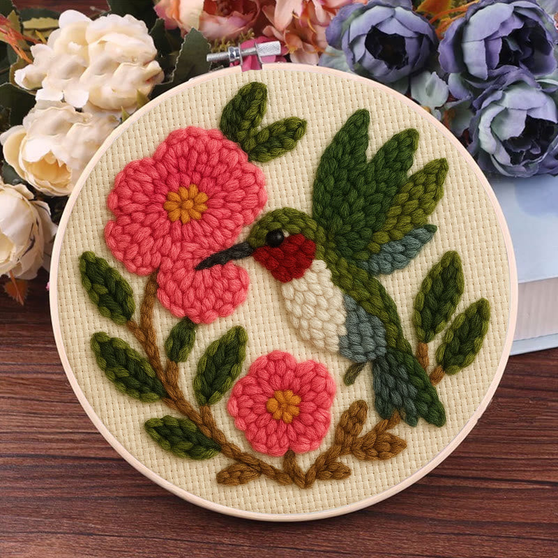 Charming Flower And Bird Punch Needle Kit - Creative Home Ornament | Perfect For Beginners - image 4