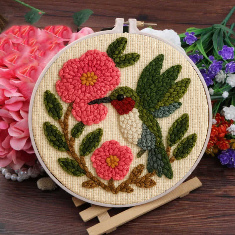 Charming Flower And Bird Punch Needle Kit - Creative Home Ornament | Perfect For Beginners - image 3
