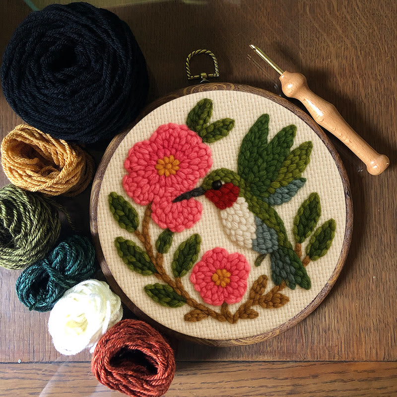 Charming Flower And Bird Punch Needle Kit - Creative Home Ornament | Perfect For Beginners - image 6