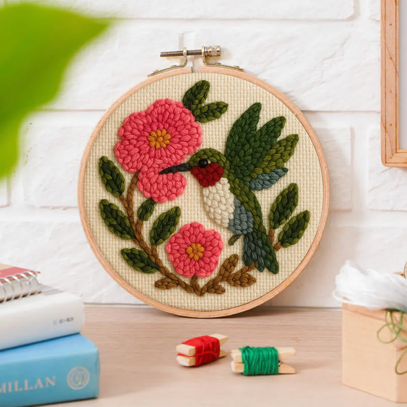 Charming Flower And Bird Punch Needle Kit - Creative Home Ornament | Perfect For Beginners - image 7