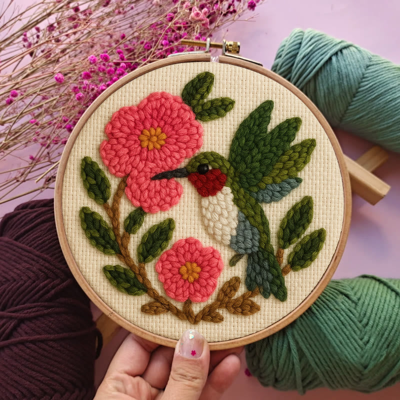 Charming Flower And Bird Punch Needle Kit - Creative Home Ornament | Perfect For Beginners - image 2