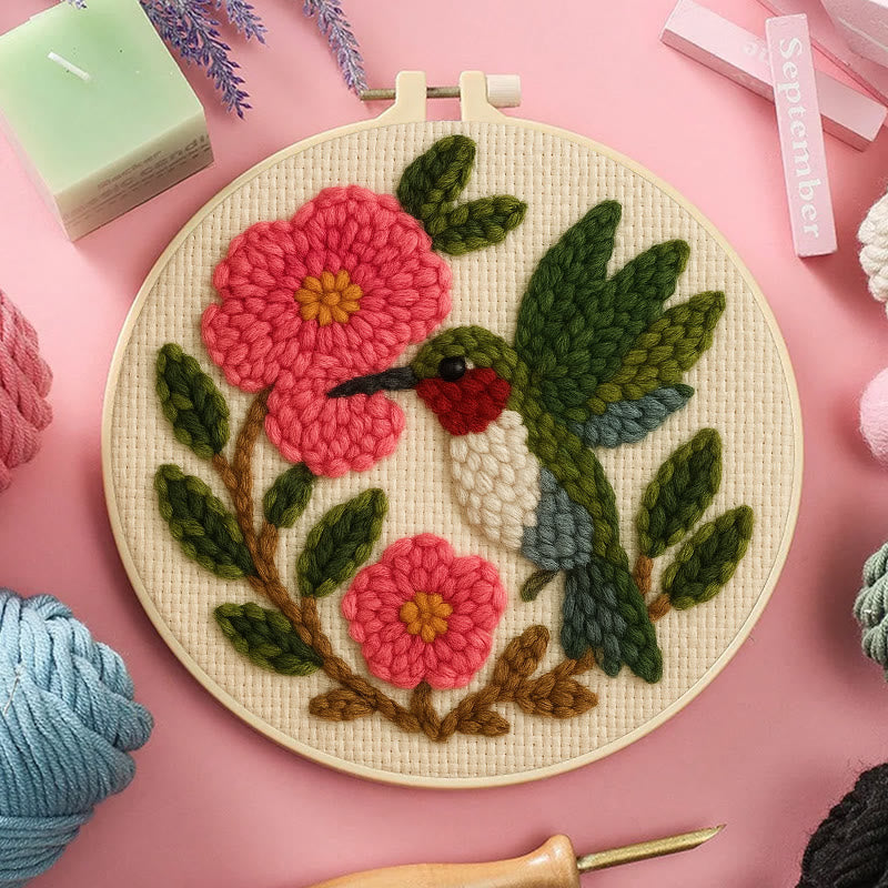 Charming Flower And Bird Punch Needle Kit - Creative Home Ornament | Perfect For Beginners - image 5