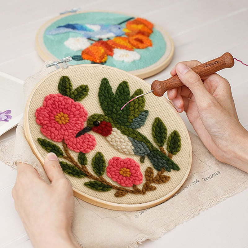 Charming Flower And Bird Punch Needle Kit - Creative Home Ornament | Perfect For Beginners - image 8
