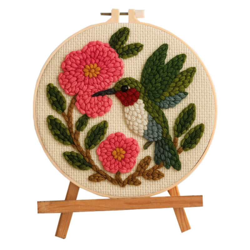 Charming Flower And Bird Punch Needle Kit - Creative Home Ornament | Perfect For Beginners - image 1