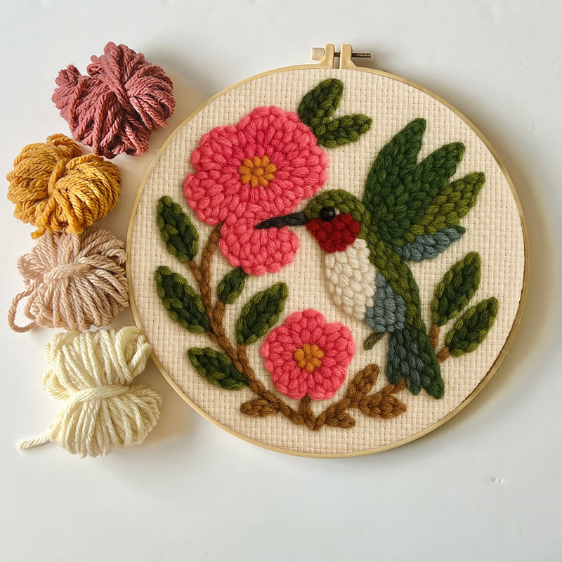 Charming Flower And Bird Punch Needle Kit - Creative Home Ornament | Perfect For Beginners - image 9