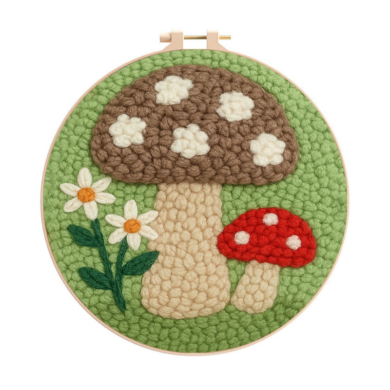  Mushroom Meadows Punch Needle Kit - Starter Needle Craft | Cozy Handmade Decor  - Mushroom Meadows Punch Needle Kit - image 0