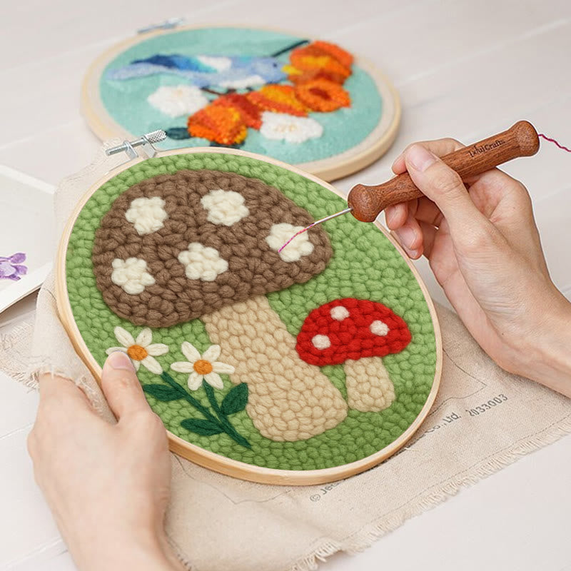  Mushroom Meadows Punch Needle Kit - Starter Needle Craft | Cozy Handmade Decor  - image 2