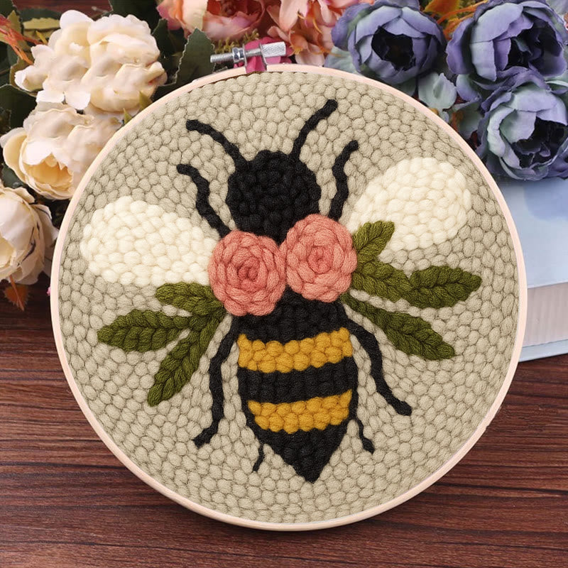  Floral Bee Punch Needle Kit - Adorable Animal Artwork | Handmade Gift For Friends - image 8