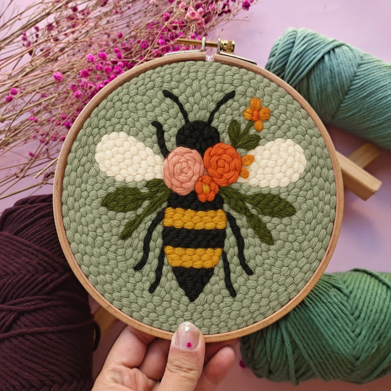 Blooming Bee Punch Needle Kit - Unique Desk Decor | Gift For Diy Lovers - image 5