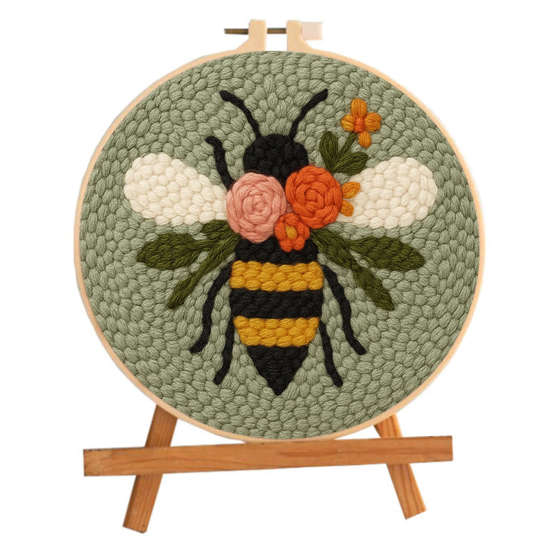 Blooming Bee Punch Needle Kit - Unique Desk Decor | Gift For Diy Lovers - image 1