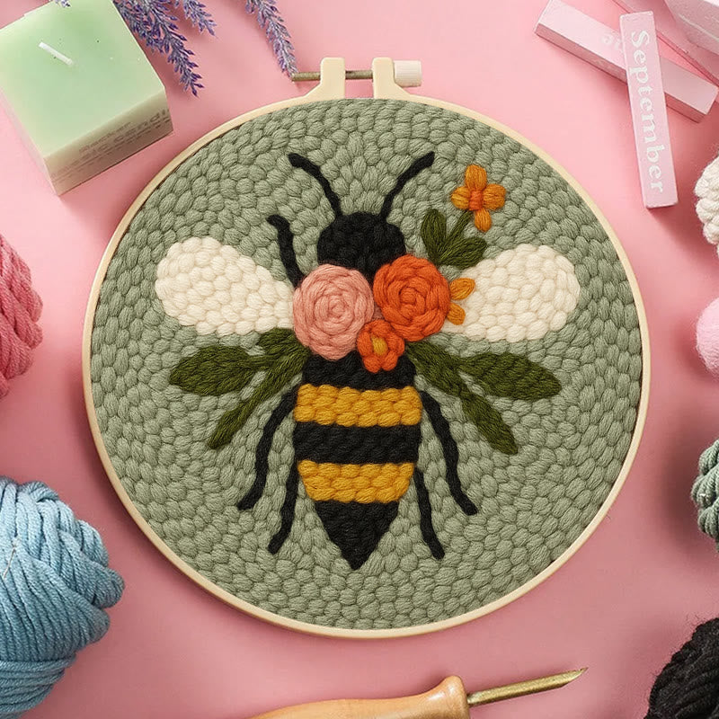 Blooming Bee Punch Needle Kit - Unique Desk Decor | Gift For Diy Lovers - image 6