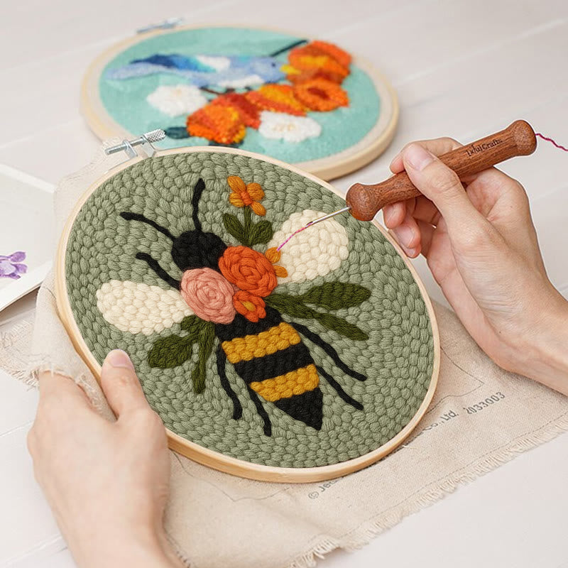 Blooming Bee Punch Needle Kit - Unique Desk Decor | Gift For Diy Lovers - image 2