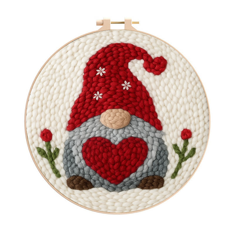 Valentine Gnome Punch Needle Kit - Personalised Needle Work |  Perfect Gifts For Lovers - Valentine Gnome Punch Needle Kit - image 0