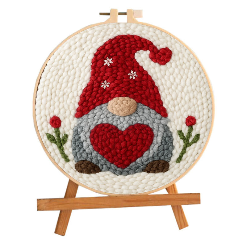 Valentine Gnome Punch Needle Kit - Personalised Needle Work |  Perfect Gifts For Lovers - image 1