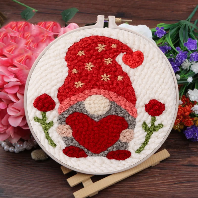 Romantic Gnome Punch Needle Kit - Diy Tufted Craft | Unique Handicraft For Lovers - image 2