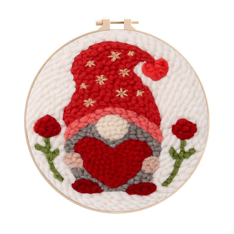 Romantic Gnome Punch Needle Kit - Diy Tufted Craft | Unique Handicraft For Lovers - Romantic Gnome Punch Needle Kit - image 0