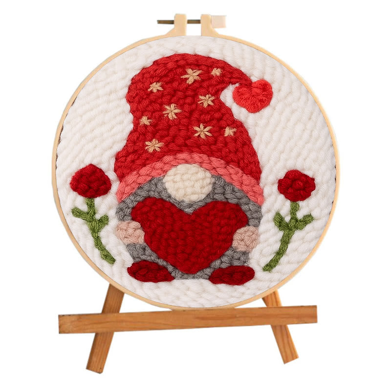 Romantic Gnome Punch Needle Kit - Diy Tufted Craft | Unique Handicraft For Lovers - image 1