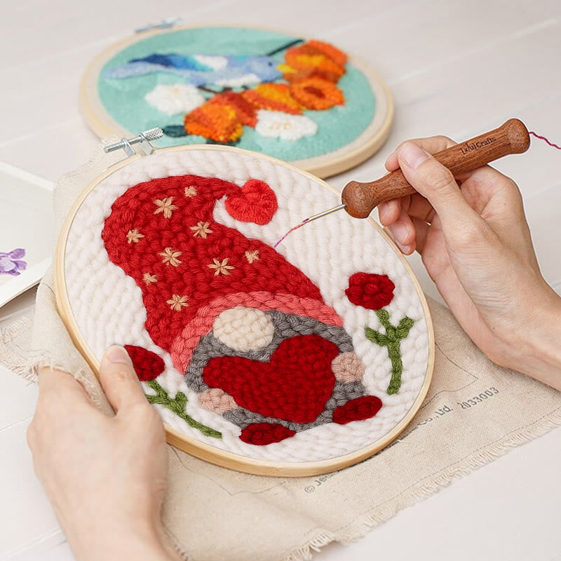 Romantic Gnome Punch Needle Kit - Diy Tufted Craft | Unique Handicraft For Lovers - image 7