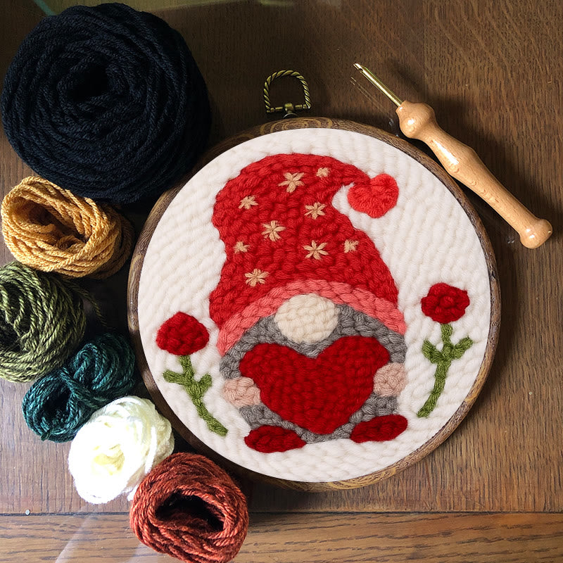 Romantic Gnome Punch Needle Kit - Diy Tufted Craft | Unique Handicraft For Lovers - image 5