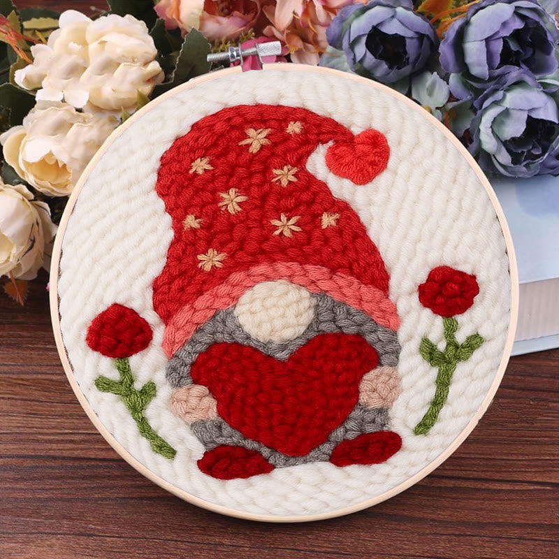 Romantic Gnome Punch Needle Kit - Diy Tufted Craft | Unique Handicraft For Lovers - image 4