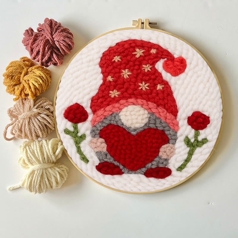 Romantic Gnome Punch Needle Kit - Diy Tufted Craft | Unique Handicraft For Lovers - image 8