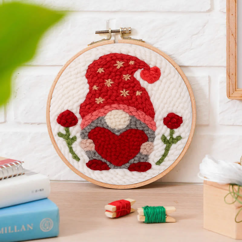 Romantic Gnome Punch Needle Kit - Diy Tufted Craft | Unique Handicraft For Lovers - image 9