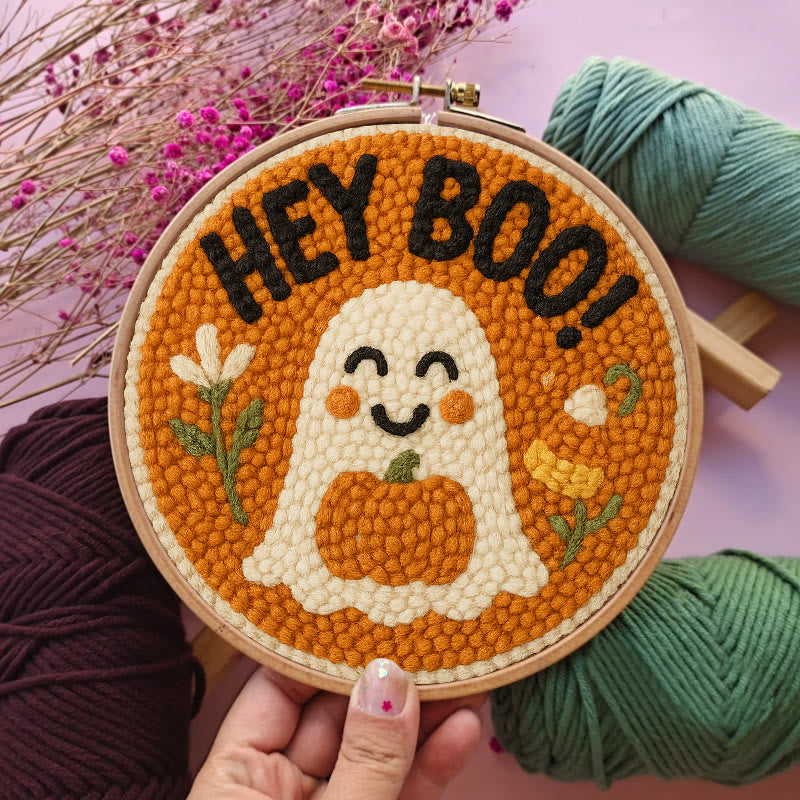  Adorable Ghost Punch Needle Kit - Special Holiday Decoration  | Halloween Art Work  - image 6