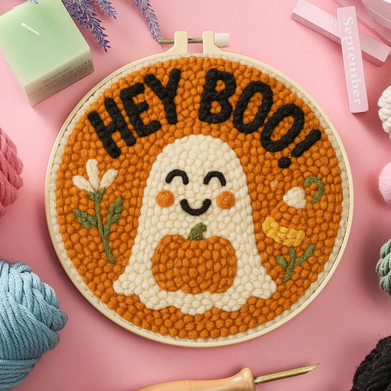  Adorable Ghost Punch Needle Kit - Special Holiday Decoration  | Halloween Art Work  - image 7