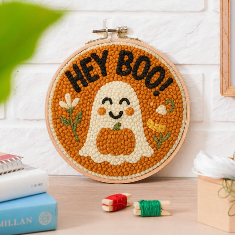  Adorable Ghost Punch Needle Kit - Special Holiday Decoration  | Halloween Art Work  - image 4