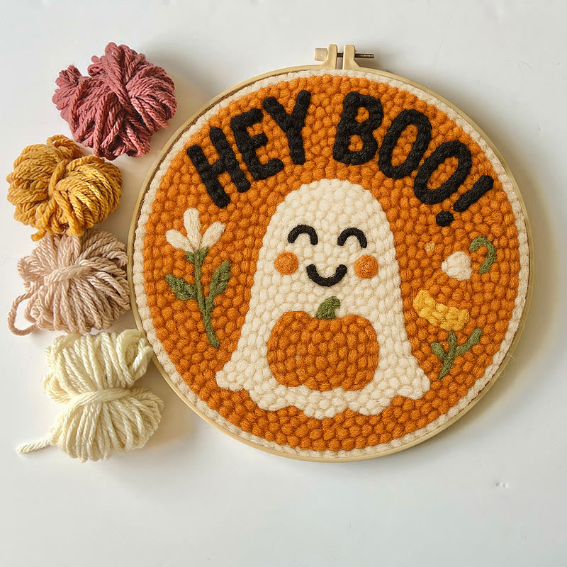  Adorable Ghost Punch Needle Kit - Special Holiday Decoration  | Halloween Art Work  - image 3