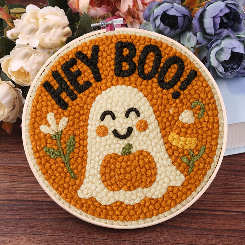  Adorable Ghost Punch Needle Kit - Special Holiday Decoration  | Halloween Art Work  - image 9