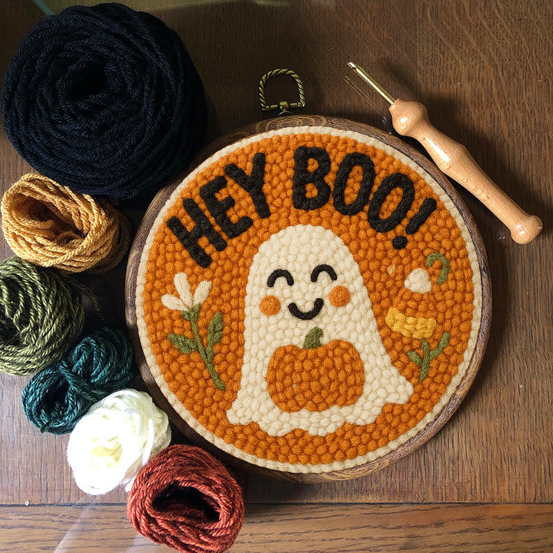  Adorable Ghost Punch Needle Kit - Special Holiday Decoration  | Halloween Art Work  - image 8